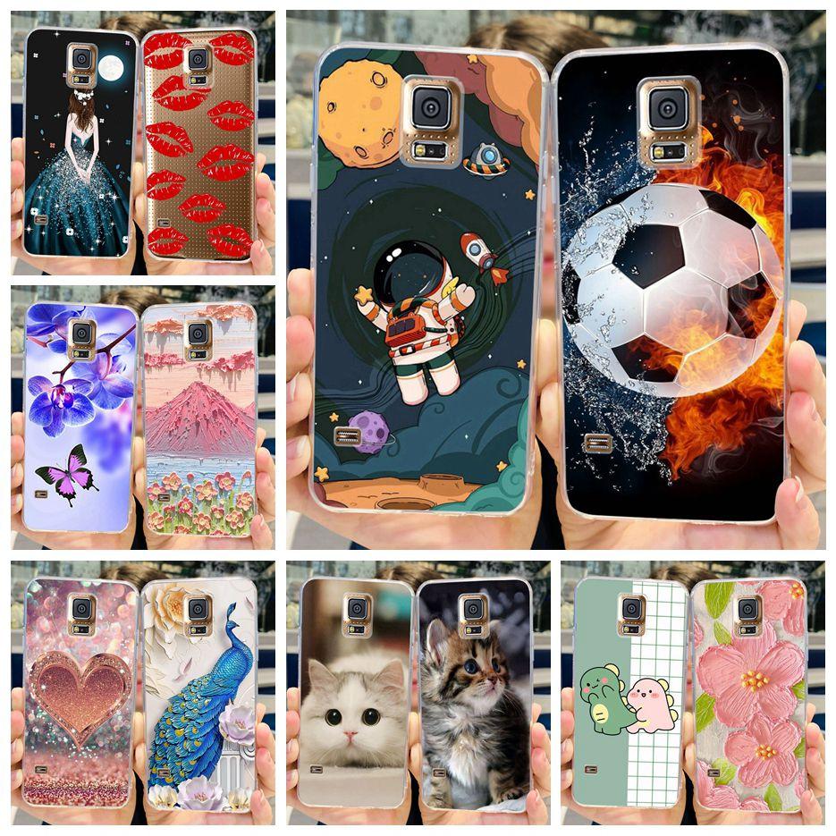 For Samsung Galaxy S5 Case SM-G900F G900I G900M Stylish Painted Cover Soft Silicone Phone Case For Samsung S5 S 5 GalaxyS5 Shell