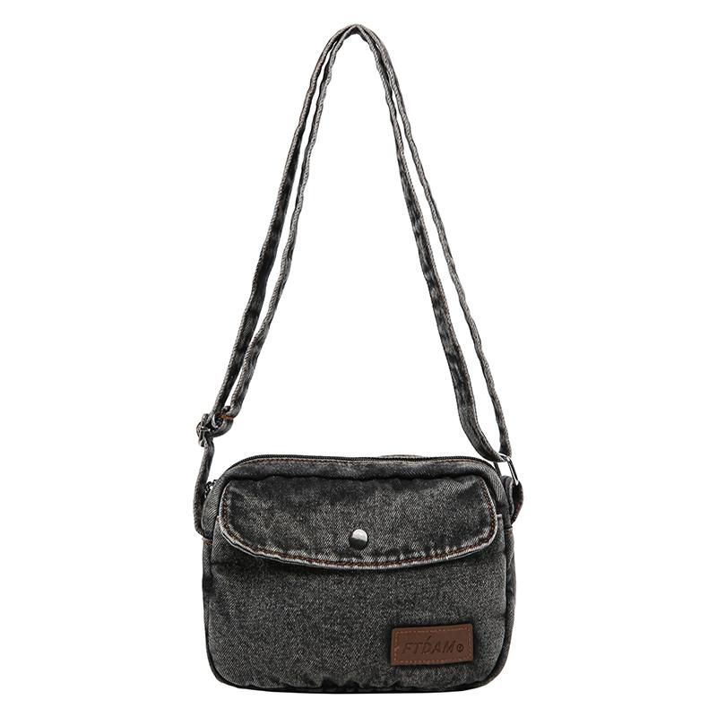 Винтажная джинсовая сумка Женская сумка через плечо Style 1 чёрный
