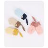 Kids Winter Knit Mittens With Neck Strap Warm Fleece-Lined Unisex Gloves Ages 3-6 Soft Acrylic Multiple Color Combos