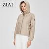 ZIAI 2023 frauen frühling jacke Klassische Kurze Mit Kapuze Lässige Dünne Baumwolle reißverschluss Hohe qualität muster Stoff mantel frauen ZM-20360