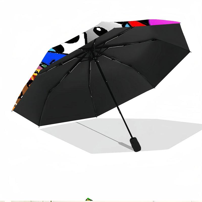 Geometry Dash Print Automatic Open Close Umbrella, Portable Foldable Umbrella, for Outdoor Commute Camping Trip, Ideal Birthday Gift
