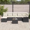Garden Sofa Set with Cushions 8 pcs Black Poly Rattan