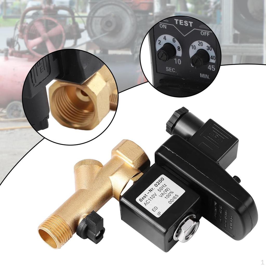 110V Automatic Drain Valve for Air Compressor with Solenoid Control