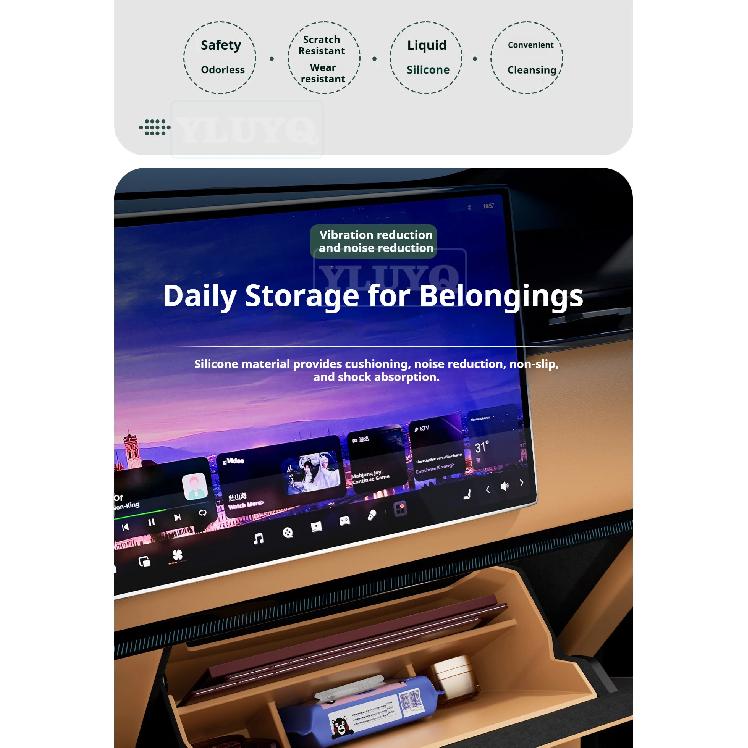 For 2026 For 2026 ZEEKR 9X Front Passenger Glove Box Storage Organizer Silicone Storage Box Interior Modification Accessory
