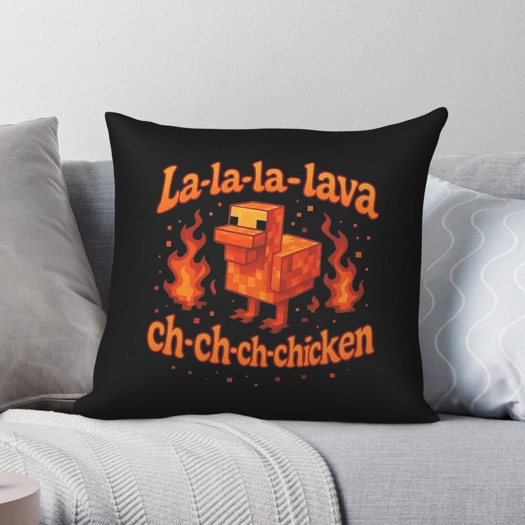 Lava Chicken Jockey Funny Square Pillowcase Polyester Linen Velvet Pattern Zip Decor Bed Cushion Cover