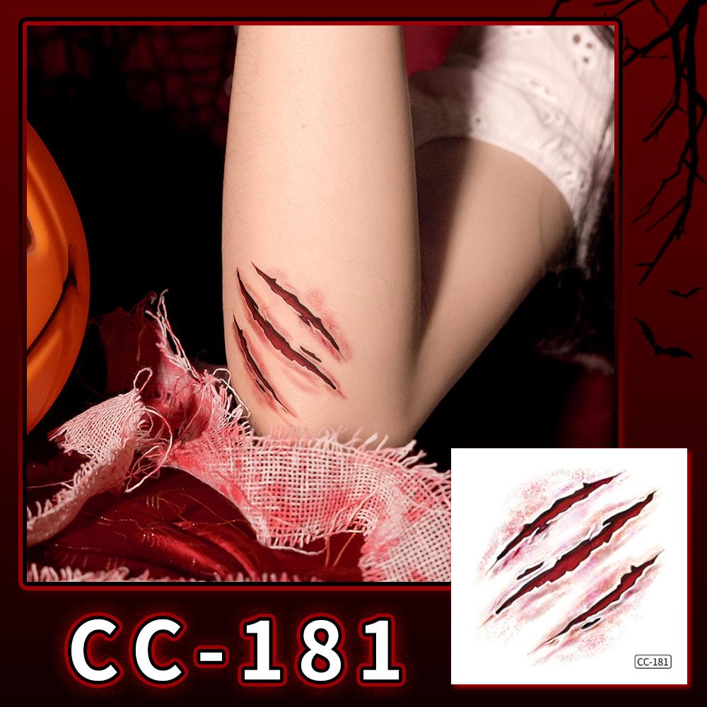 Nuovi Tatuaggi Impermeabili di Halloween Horror Cicatrice Faccia - Adesivi Trucco Opachi per Feste Festival