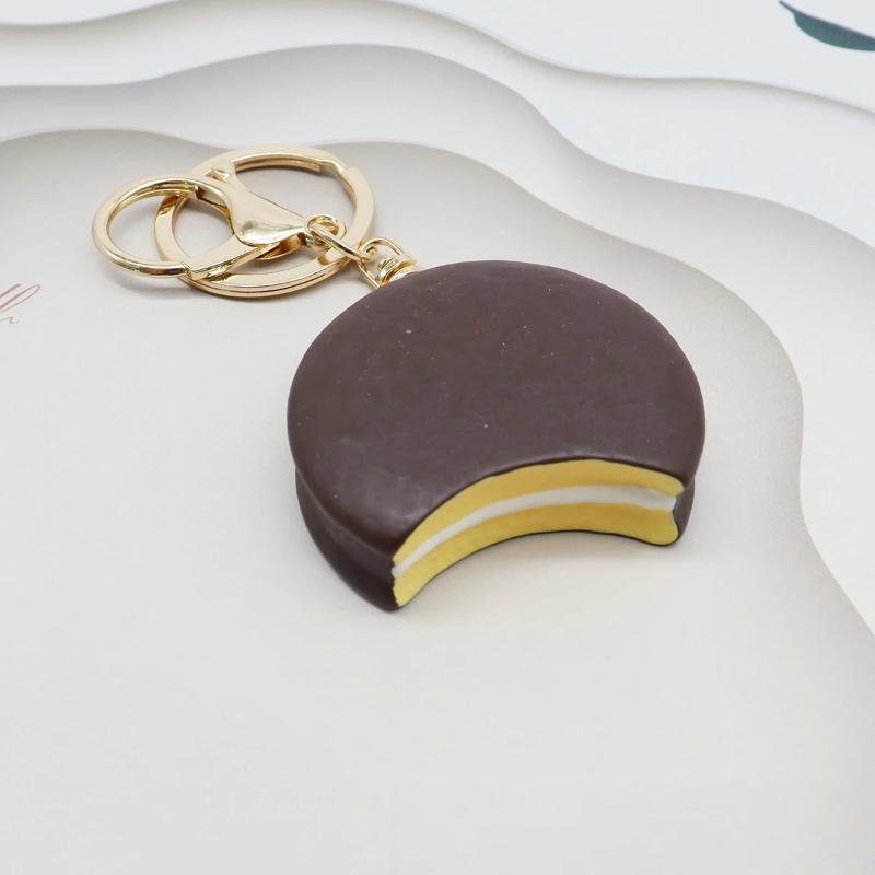 1Pcs Cute Ice Cream Keychain Mini Simulation Chocolate Pendant Versatile Bag Charm For Daily Decoration
