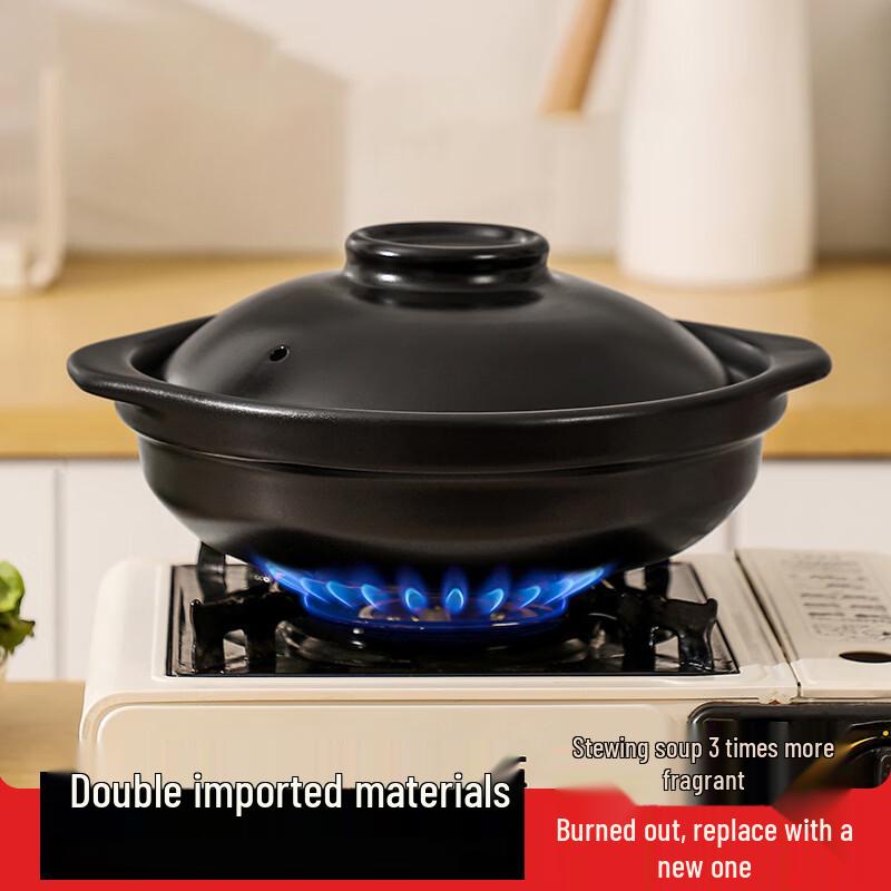Sheng Ye Durable Black Ceramic Claypot for Open Flame 0.8L