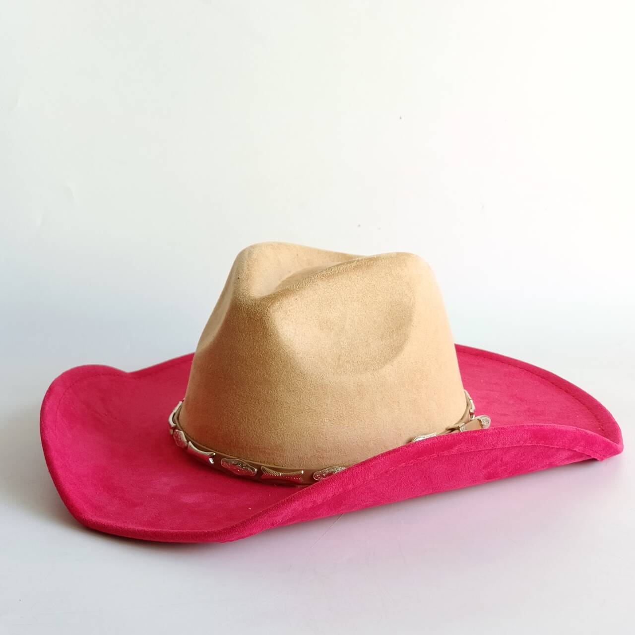 

Western cowboy style suede patchwork wide-brimmed hat parties riding and Mexican-style Panama hats chapéu M56-58CM