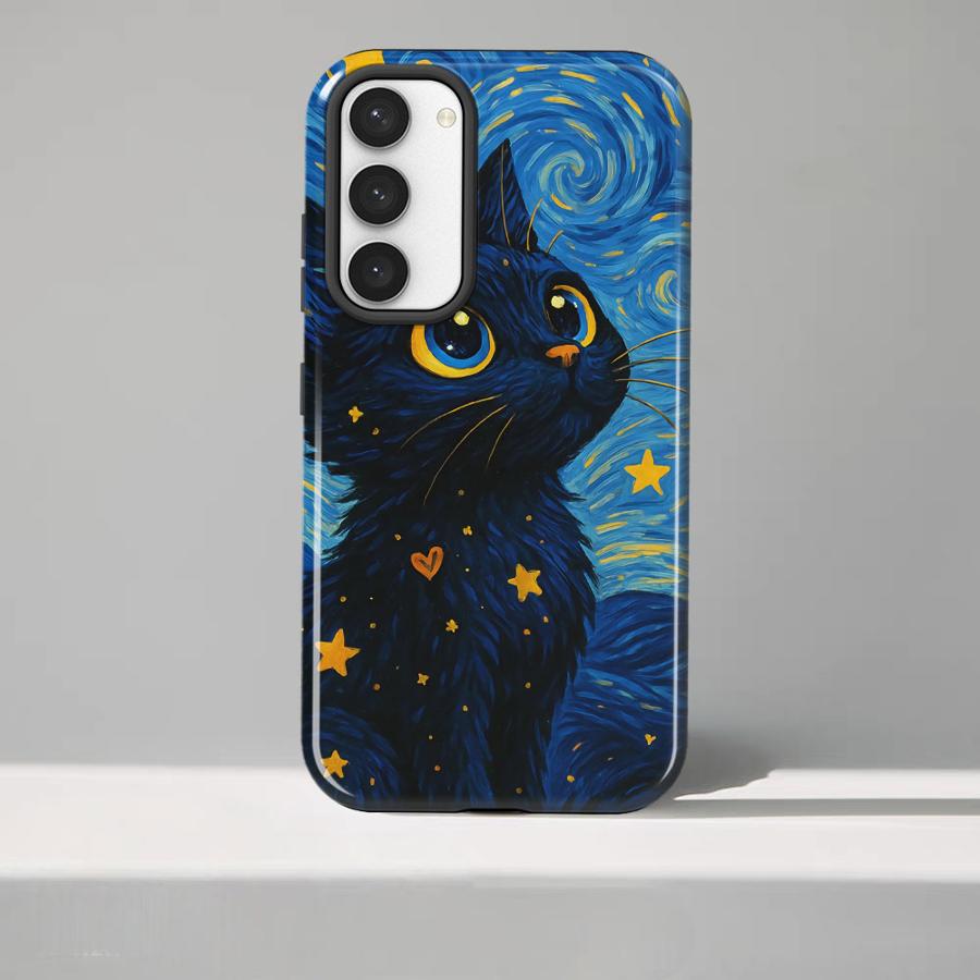 Soft Cover Capa Phone Case for Samsung Galaxy S25 S20 FE S25Ultra A36 S24 Ultra S23 A26 A16 S23Ultra A56 Van Gogh Fashion Black