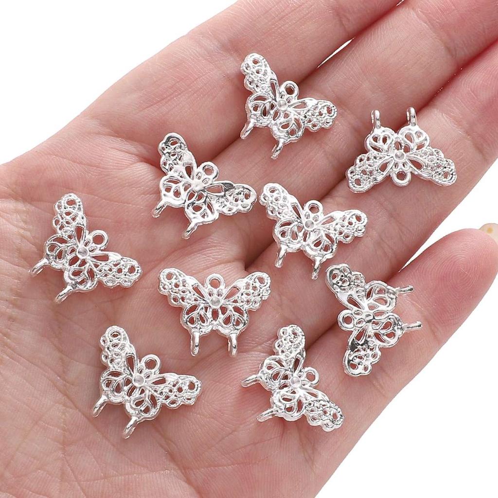 Silver Butterfly Accessories Alloy Butterfly Flower Half Bracelet Diy Accessories Chinese Style DIY Bracelet Bracelet Jewelry