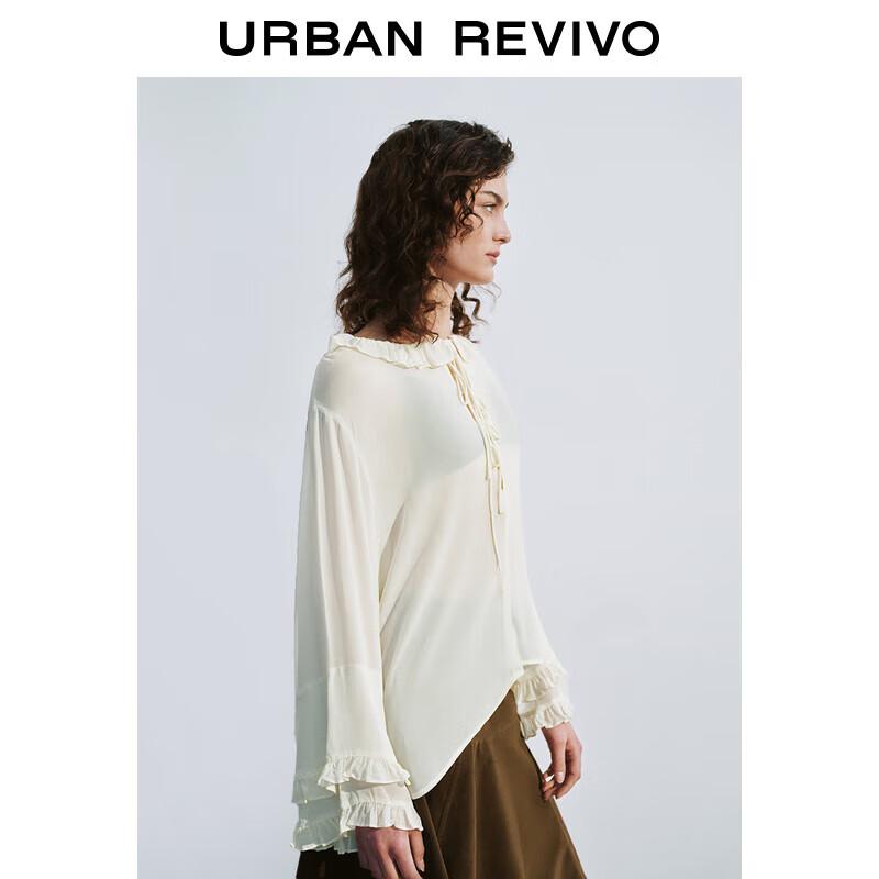 UR Women s Casual Ruffle Tie Blouse M