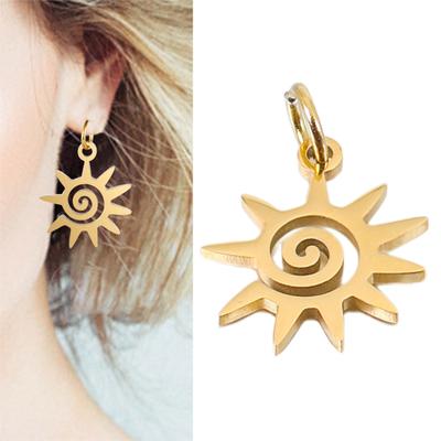 Stainless Steel Sun Charm Pendant for DIY Necklace Bracelet Earrings Jewelry Accessories Gold Silver Color Personalized