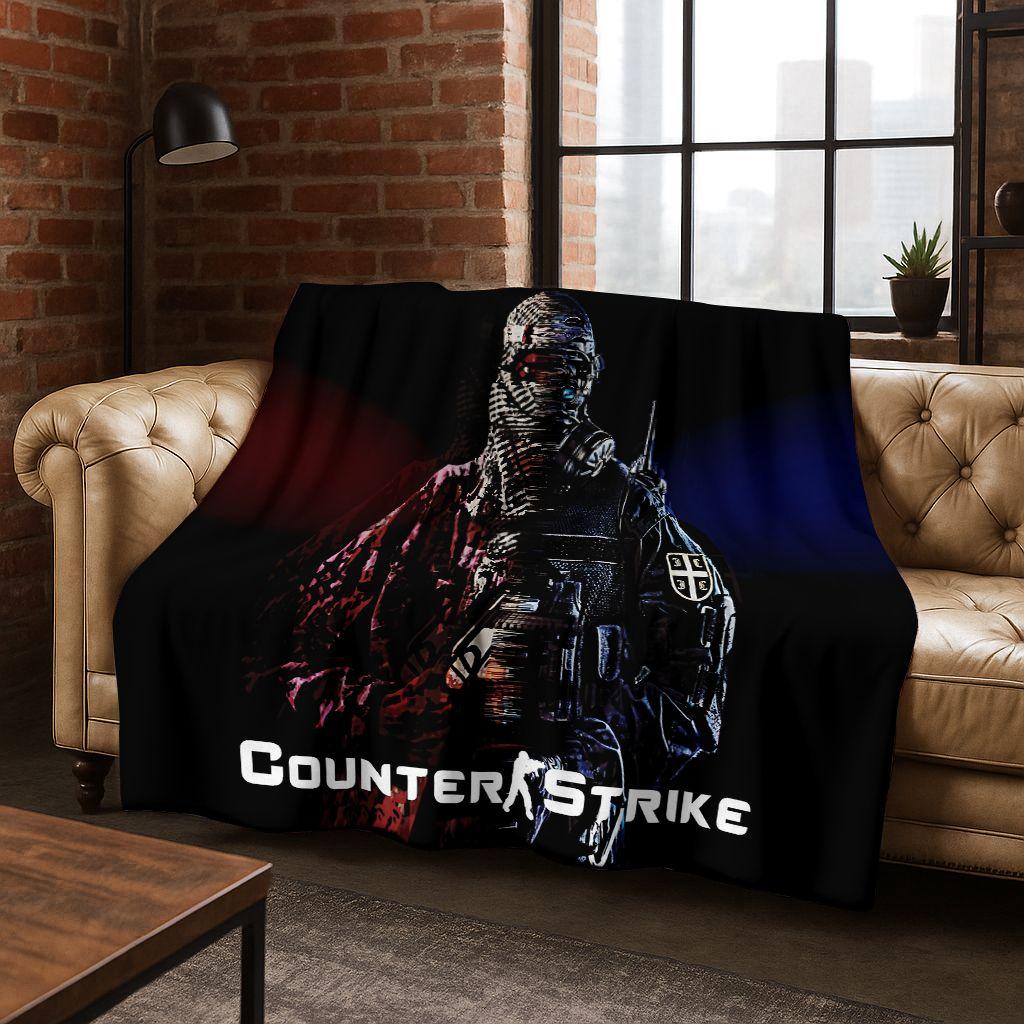26 Style CS GO Game Counter Strike Gamer Flannel Blanket,Warm and Cozy Soft Throw Blanket for Home Bedroom Bed Sofa Cover Gift
