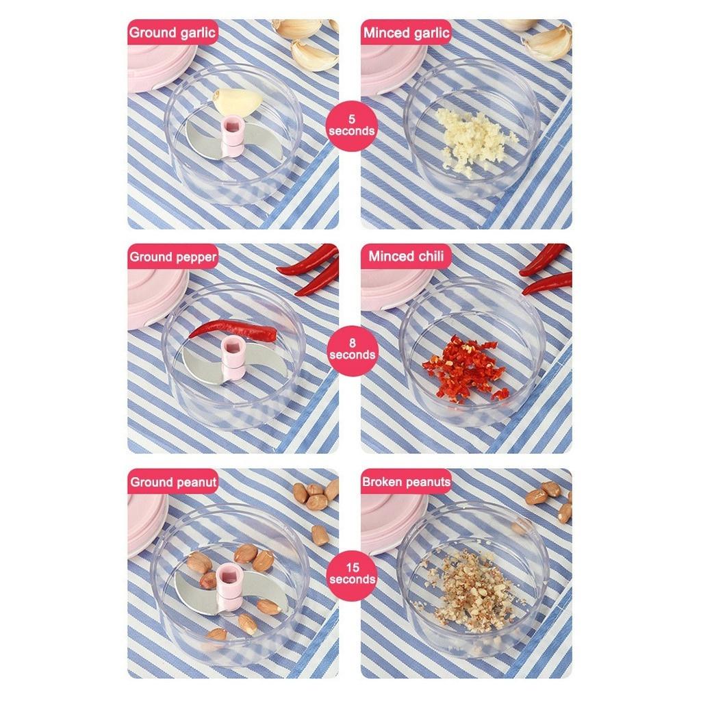 Vylepšený chytrý elektrický mini sekáček na potraviny, česnek, zeleninu, mlýnek na maso, drtič, lis na ořechy, ovoce, dobíjecí