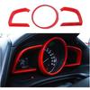 Red Carbon Fiber ABS Accessories Interior Compatible with Mazda 3 Hatchback Sedan 2014-2018 Dashboard Instrument Meter Panel Cover Trim (Color : Red)