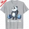 Panda The Struggle Is Real Weightlifting Fitness Gym Funny Tshirt Cotton Vintage T Shirt Unisex Summer Streetwear Tops Camisas
