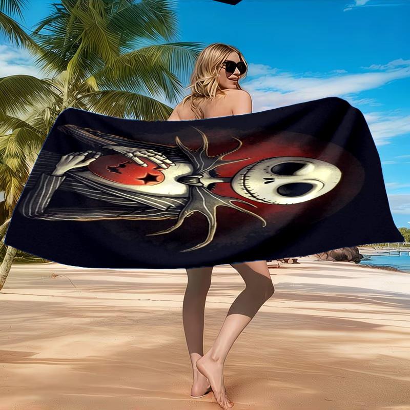 Skull Jack Artwork Printed Microfiber Beach Towel, Soft And Absorbent, Quick-Dry, Ideal for Summer Travel, Beach Essential, Swimming Pool
