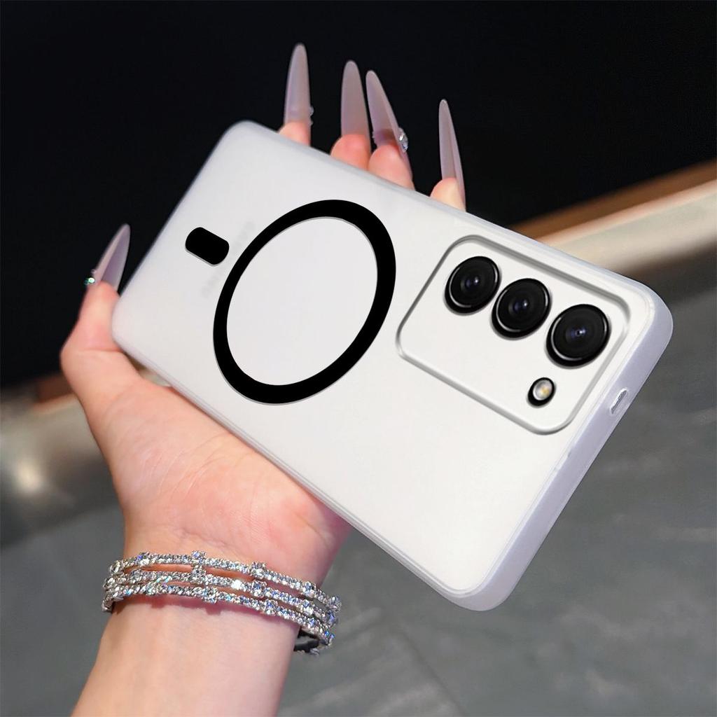 Frosted Semi Clear Magnetic Phone Case for Samsung Galaxy S23+,S23 Soft TPU Shockproof Cover