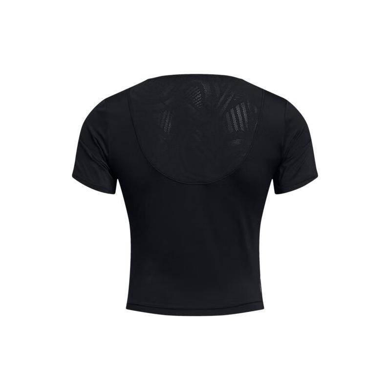 Under Armour Vanish Elite Vent Solid Color Round Neck Short Casual Short Sleeve T-Shirt Women Tops Black 1383639-001