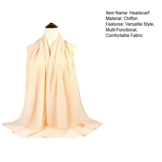 Damen Kopftuch Einfarbig Glänzend Gekreppter Chiffon Schal Atmungsaktives Wickeltuch Turban