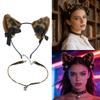 Leopard Cats Ears Headband with Bells Collar Set Cats Costumes Accessories for Women Halloween Cosplay Party Costumes