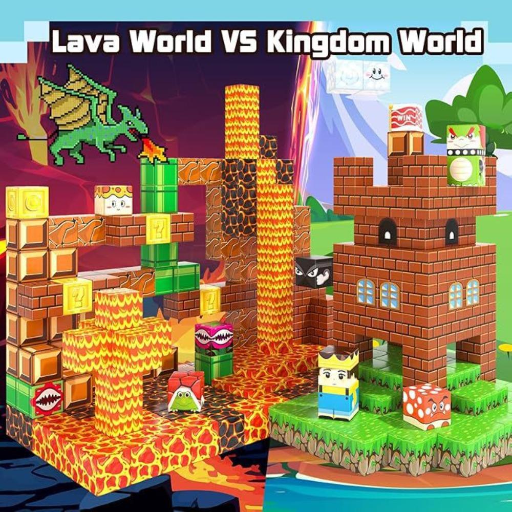 Magnetic Block Building Block Puzzle Three-dimensional Build Fire-breathing Dragon