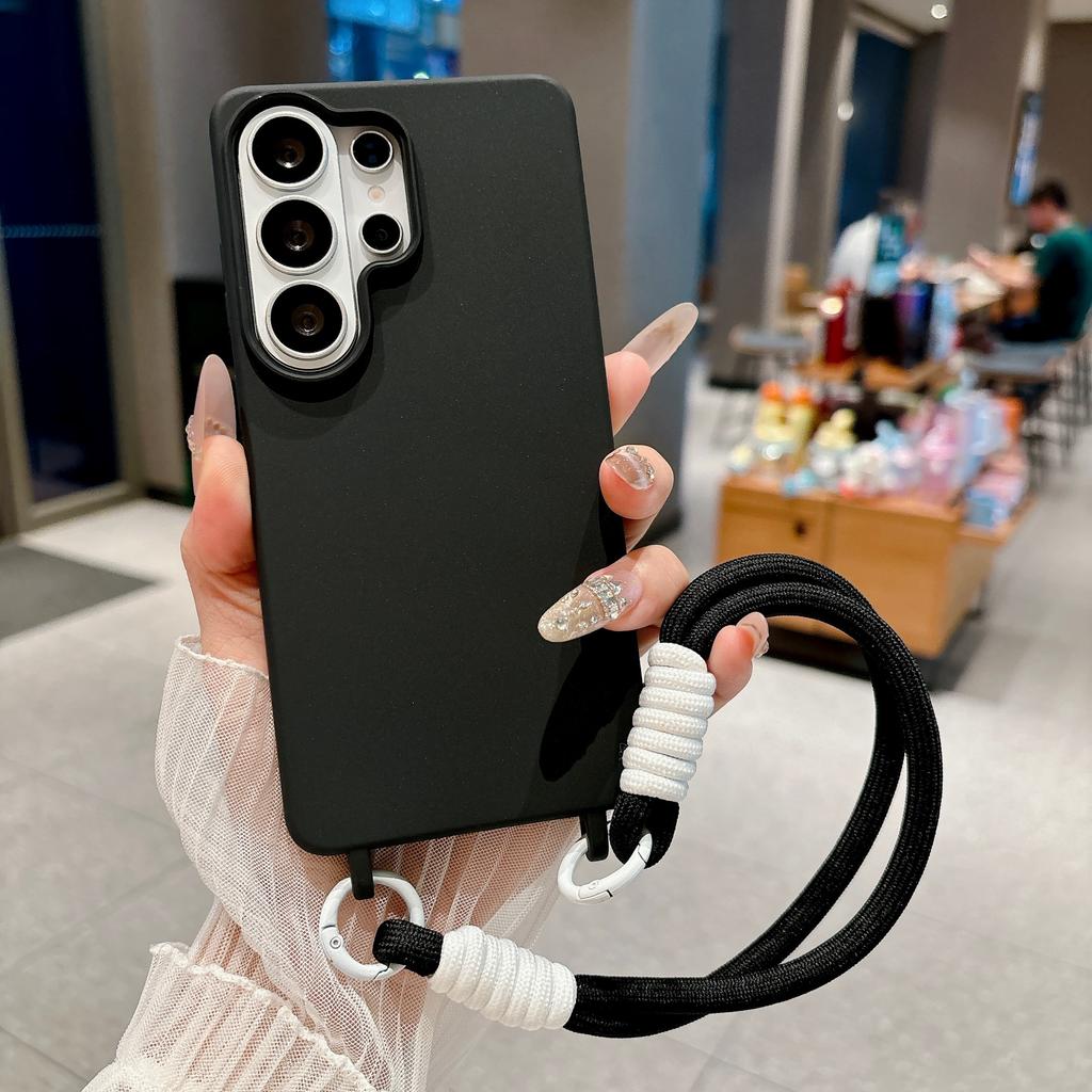 Soft Silicone Lanyard Rope Candy Case For Samsung Galaxy S26 Edge S25 S24 S23 Ultra Plus FE A17 A07 A56 A36 A26 A55 Cover