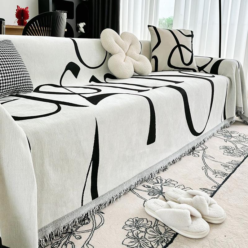 

Полотенце для дивана из шенилла с забавными надписями, высококачественная ткань для чехла на диван, универсальный всесезонный чехол для подушки «все включено» 180*340cm