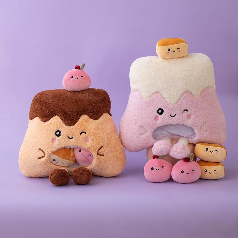 Cake Pudding Plush Stuffed Toy Doll Huggable Pillow Pp Cotton Filling Kids Gift