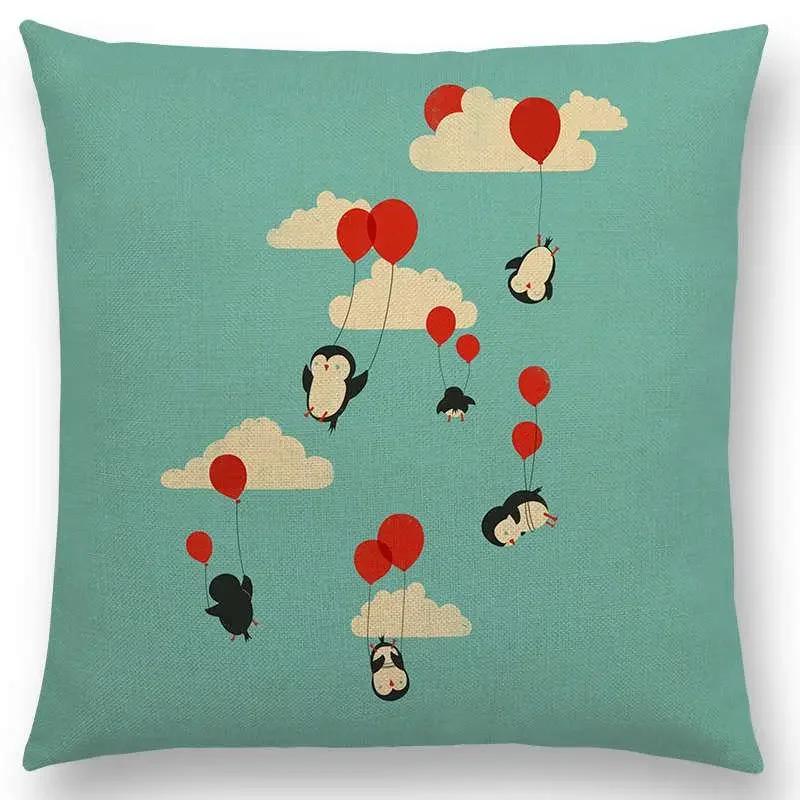 Neueste Cartoon-Tiere Niedlicher Hai Katze Vogel Giraffe Pinguin Wal Eisbär Nilpferd Panda Kissenbezug Auto Sofa Wurfkissenbezug