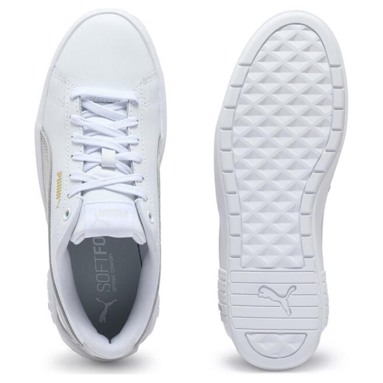 Puma Smash Platform Wygodne Lekkie Trampki Damskie Biało-Szare 392979-01