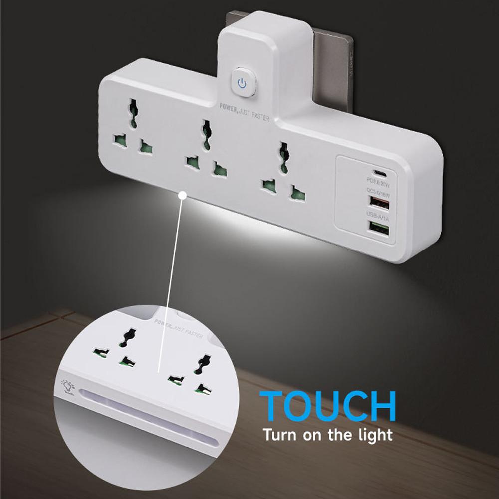 6-in-1 Cube Electrical Extender Outlet Power Adaptor Household Multi Plug Extension SocketPD3.0 20W USB Wall Charger