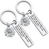 Sunflower Stainless Steel Keychain True Friends Friendship Design Stylish Bag Charm Practical Daily Gift for Friends