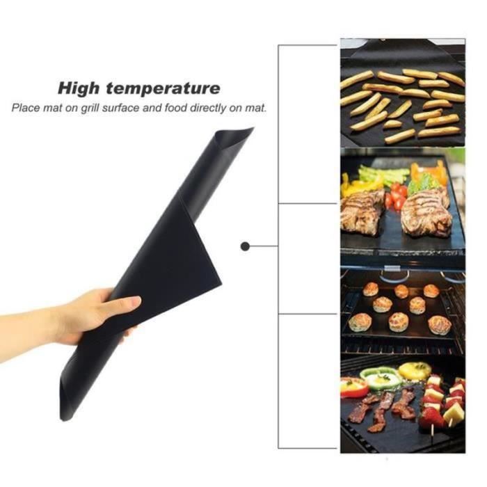 Set de 5 Tapis de Cuisson pour Barbecue et Four- 40cm*33cm Feuilles Anti-adhérent de BBQ et Feuilles de Cuisson réutilisable fdc3ba
