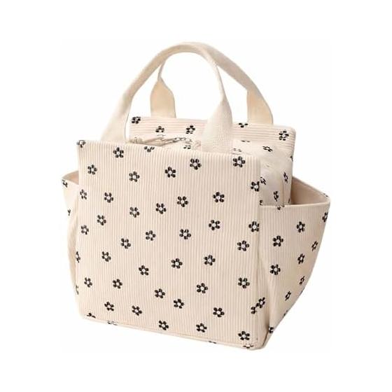 

[ETSAYX] Lunch Bag, Thermal Insulation, Cold Insulation, Large Capacity, Lunch Bag, Mini Tote, Zippered, Side Pocket, For Commuting to School,