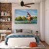 Chicken Joe Flag Surfs Up Funny Meme Tapestry Macrame Aesthetic Room Decoration Anime Game Posters Art Tapestries For Home