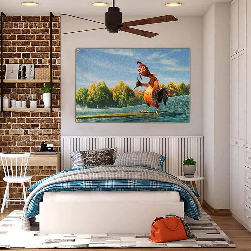 Chicken Joe Flag Surfs Up Funny Meme Tapestry Macrame Aesthetic Room Decoration Anime Game Posters Art Tapestries For Home