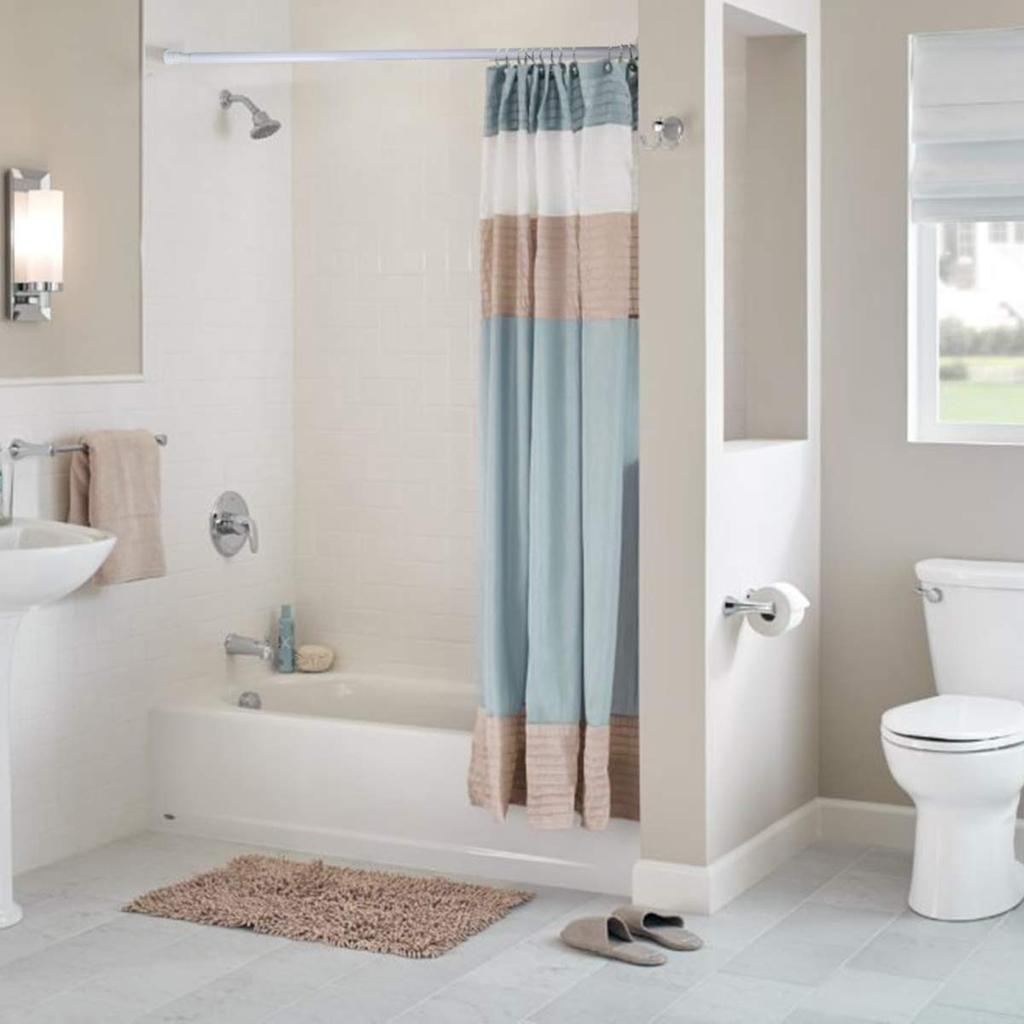 Závěsná tyč sprchového závěsu Silná teleskopická tyč, Tyč, Bílá, 70-120cm