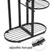4-Tiers Holder Flower Pot Rack Garden Shelf Stand Outdoor Indoor Black White Iron Art Tree Design Plant Stand 22x44x81cm
