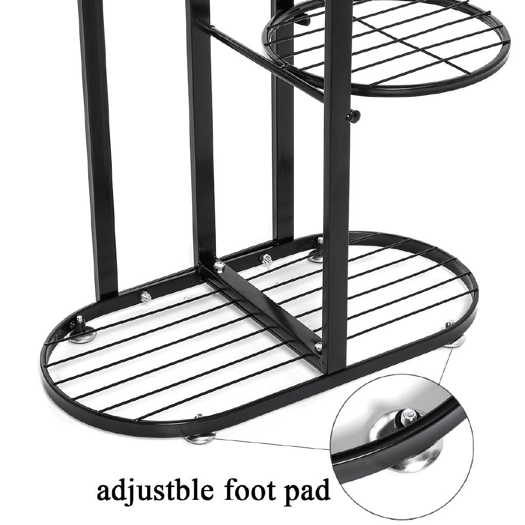 4-Tiers Holder Flower Pot Rack Garden Shelf Stand Outdoor Indoor Black White Iron Art Tree Design Plant Stand 22x44x81cm