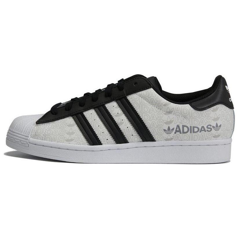 adidas Superstar Reflective Allover Logo - White Black Men s GW7254 EU 44⅔