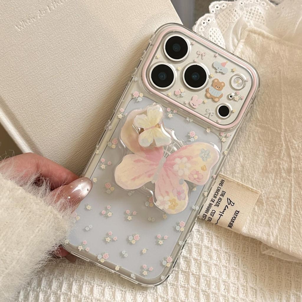 Creative Butterfly Floral Phone Case for iPhone 16, iPhone 17, and iPhone 17 Pro Max