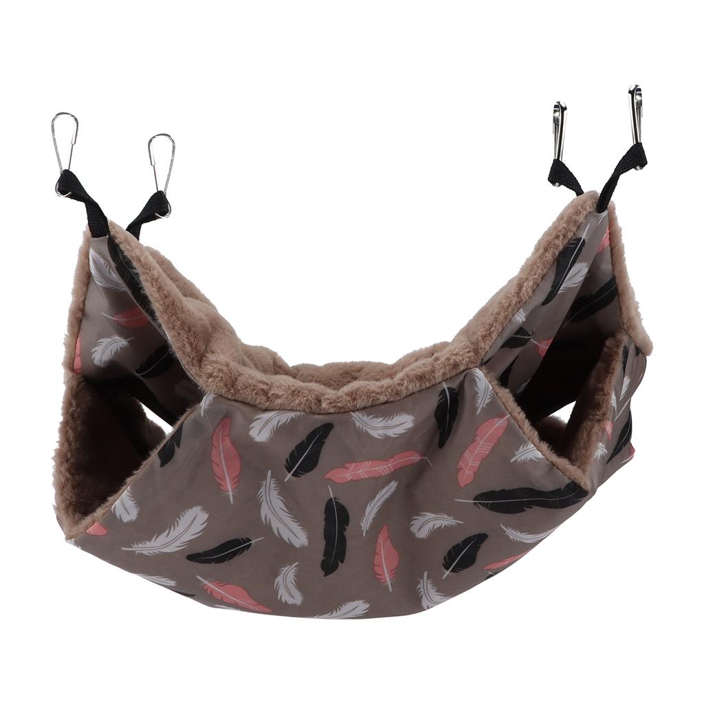 Small Pet Double Layer Hammock Soft and Comfortable Hamster Hanging Warm Bed with Fixed Metal Hook20x20cm   7.9x7.9in