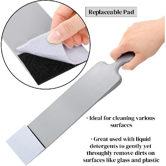 3 Pieces Window Tint Tools, Long Handle Auto Bulldozer Squeegee Scrubber Paddle Squeegee Kit, Flat Glass Scraper Cleaning Tool for Car Front Windows