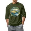 Men'S Round Neck Three-Quarters Sleeve Top Casual Fashion T-Shirt