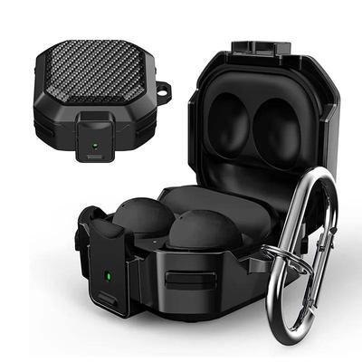 Capa de bloqueio de interruptor de fibra de carbono para samsung galaxy buds 2 à prova de choque capa completa fone de ouvido para samsung buds live/pro/2 pro