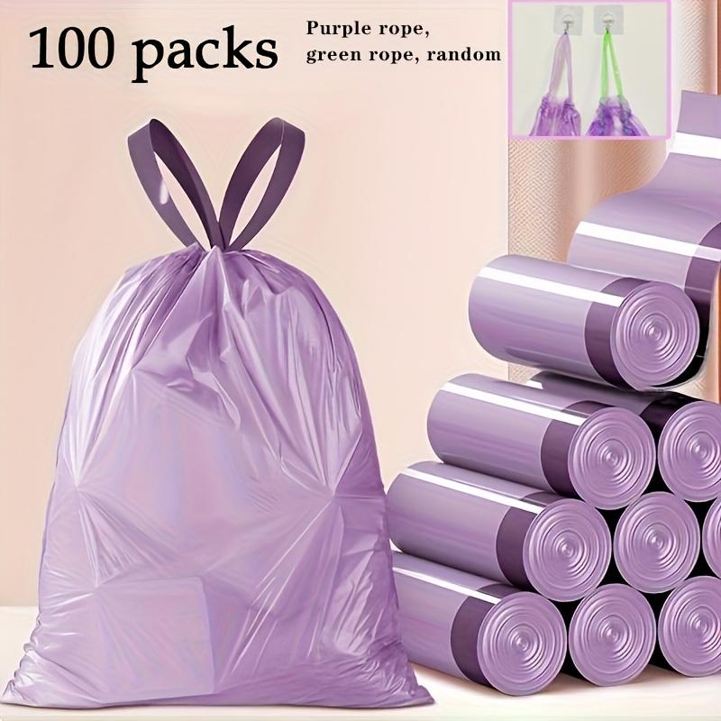 Portable Garbage Drawstring Bags for Home Use, Party Purple Trash Bag
