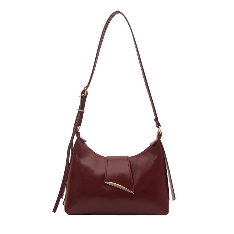 Solid color soft surface underarm bag women's new fashion trendy personality simple shoulder bag versatile messenger bag