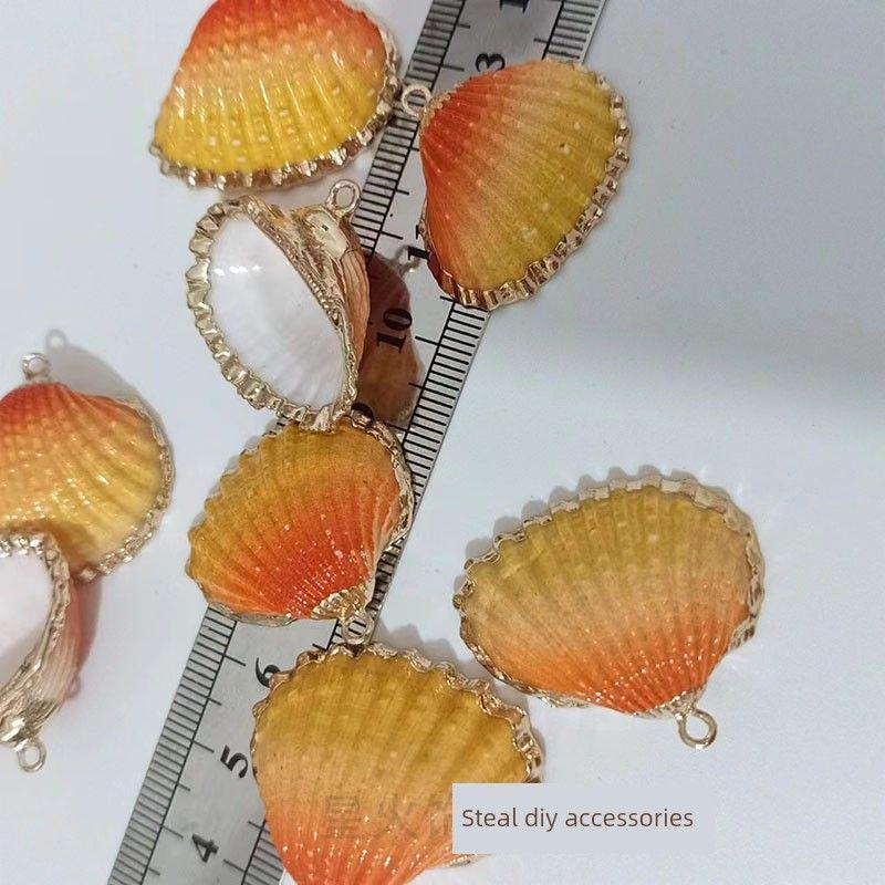 Conch Electroplating DIY Ornament Accessories Earrings Pendant Pendant Creative Handmade Natural Shell Scallop